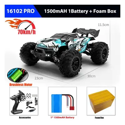 (as the picture, pro B blue) 4x4 Remote Control Car 16101pro/16102pro Brushless 4wd 70km/h 2.4g 