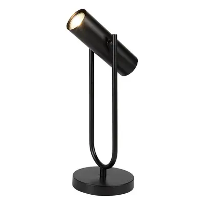 1 Light Cylinder Shade Table Lamp In Matt Black