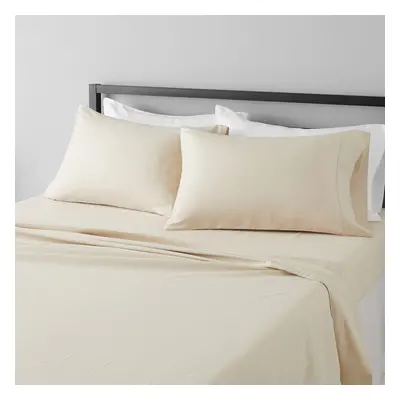 Amazon Basics Lightweight Super Soft Easy Care Microfiber 4-Piece Bed Sheet Set with 14-Inch Dee