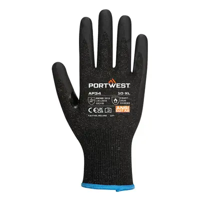 (6, Black) Portwest Unisex Adult AP34 - LR15 Touch Screen Nitrile Foam Safety Gloves (Pack of 12