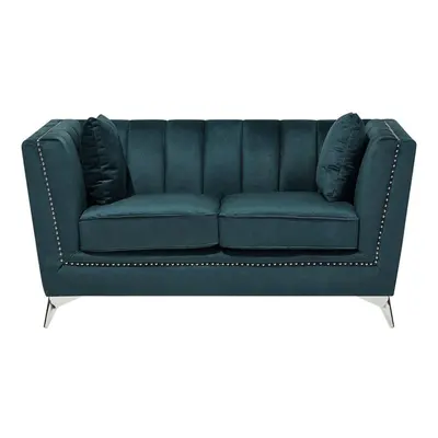 2 Seater Velvet Fabric Sofa Teal GAULA