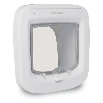 (White, Cat Flap - Microchip) Microchip Activated Cat Door, Dedicated Entrance, Easy to Install,