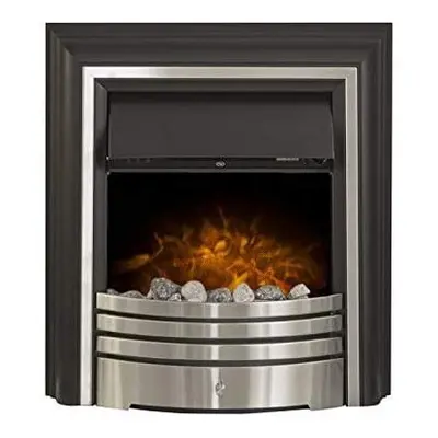 Adam York Freestanding Electric Fire in Brushed Steel