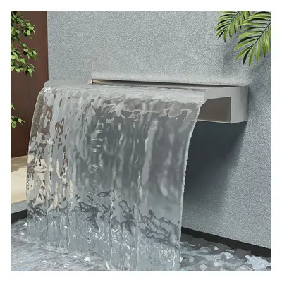 (600mm/130mm) 200-600mm Stainless Steel Waterfall WATER BLADE Cascade Koi Fish Pond BACK INLET