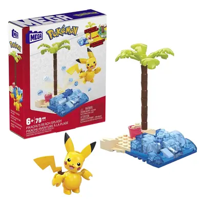 Mega Pokemon Pikachus Beach Splash building set with compatible Pieces