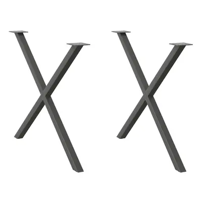 (anthracite, x (72-73) cm (40 mm)/ pcs) vidaXL Dining Table Legs X-Shaped Desk Legs Kitchen Meta