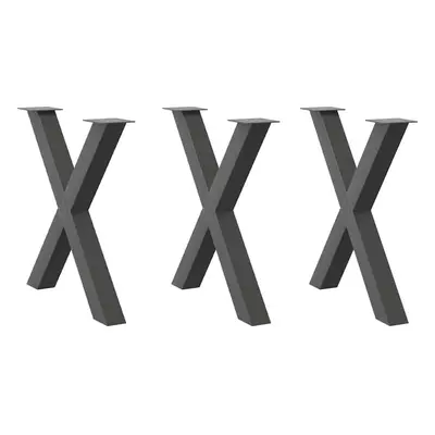 (anthracite, x (72-73) cm (80 mm)/ pcs) vidaXL Dining Table Legs X-Shaped Desk Legs Kitchen Meta