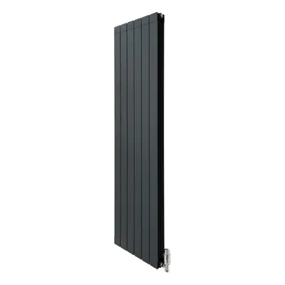 Aluminium Radiator & Valves - 1800mm x 475mm - Anthracite Grey