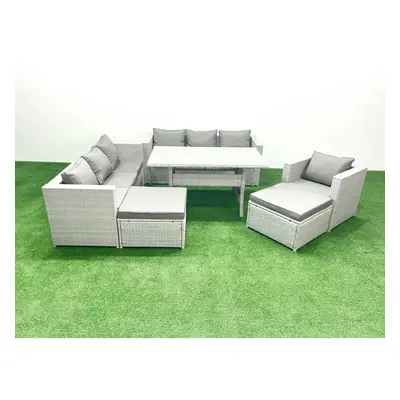 Fimous Pieces Outdoor Rattan Sofa Set with Cushions Patio Garden Furniture Sets with Armchair Di