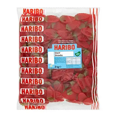 Giant Strawbs 3kg bulk bag vegetarian sweets, (Pack of 1)