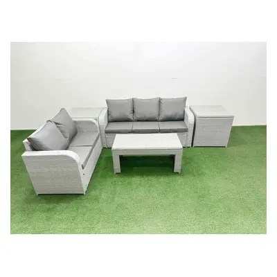 Fimous Seater PE Rattan Wicker Garden Furniture Patio Conservatory Sofa Set with Seater Sofa Lov