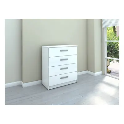 Birlea Lynx 4-Drawer High-Gloss Chest, White