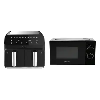 Emtronics 8L Air Fryer & 20L Microwave Kitchen Set - Black