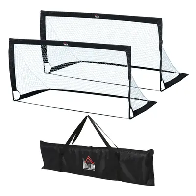 HOMCOM Football Goal Folding Outdoor with All Weather Net 6'x3' Black