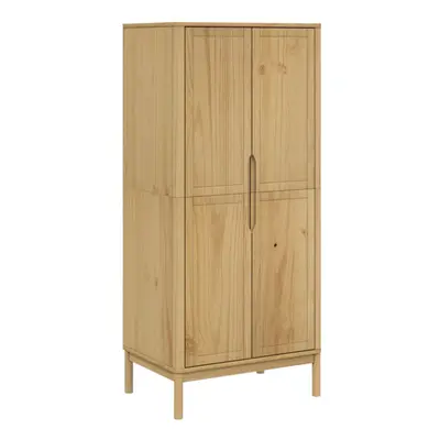 (wax brown) vidaXL Wardrobe Closet Clothes Organiser Storage Cupboard Solid Wood Pine