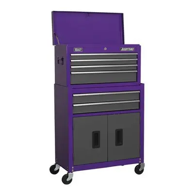 Sealey AP2200BBCP Topchest & Rollcab Combination Drawer with Ball Bearing Slides - Purple/Grey