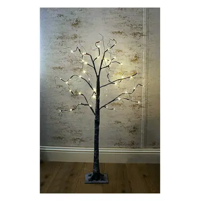 120cm Luxury Christmas Tree Brown Birch Twig Warm White LED Lights