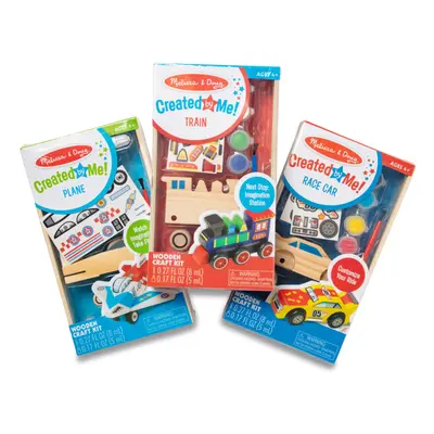 Melissa & Doug Decorate-Your-Own Wooden Craft Kits Set - Plane Train