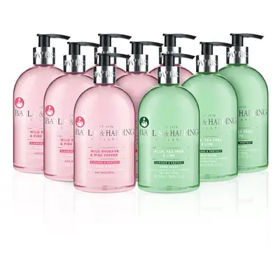 Baylis & Harding Anti-Bacterial Hand Wash Bundle: x ml Rhubarb & Pink Pepper & x ml Aloe, Tea Tr