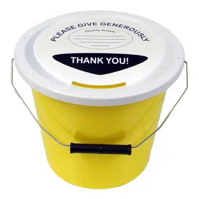 6 Charity Money Collection Buckets Litres - Yellow