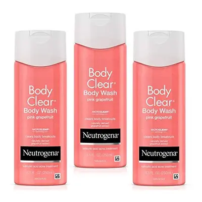 Neutrogena Body Clear Body Wash with Salicylic Acid Acne Treatment to Prevent Breakouts, Pink Gr