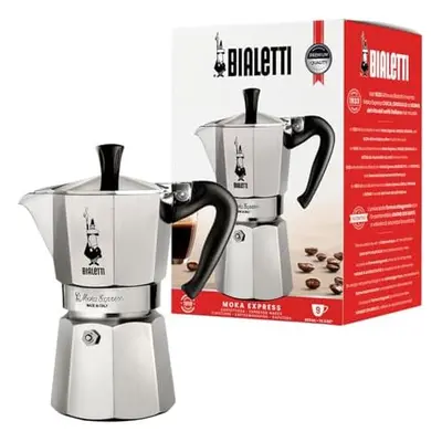 Bialetti Moka Express Aluminium Stovetop Coffee Maker (9 Cup), 420ml, Silver