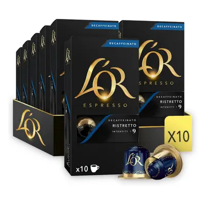 L'OR Espresso Ristretto Decaf Coffee Pods x10 Intensity (Pack of 10, Total Capsules)