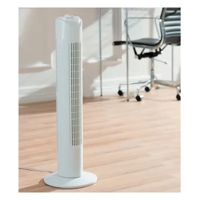 Daewoo 32" Tower Fan Slim Design Speed Settings Oscillating Hour Timer White