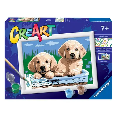 Ravensburger CreArt Cute Puppies Paint By Numbers Kits for Children - Painting Arts and Crafts f