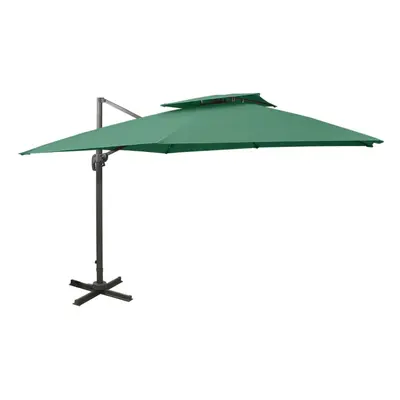 (green, x cm) vidaXL Cantilever Umbrella with Double Top Garden Sunshade Outdoor Parasol