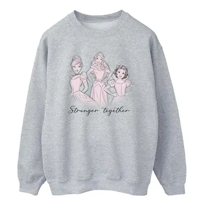 (M, Sports Grey) Disney Mens Princesses Stronger Together Sweatshirt