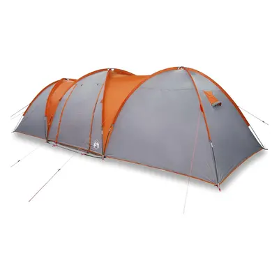 (grey and orange) vidaXL Family Tent Dome 8-Person Waterproof Camping Tent Lightweight Tent