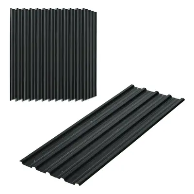 Outsunny Pack of Metal Roofing Sheets for Greenhouse and Shed, Dark Grey