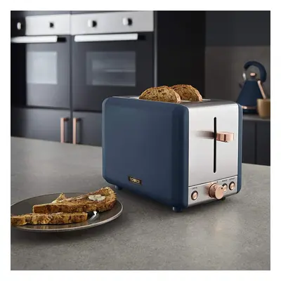 Cavaletto T20036MNB Slice Toaster W, Rose Gold and Midnight Blue