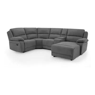 (Dark Grey, Seater) DUBLIN AND SEATER FABRIC CORNER RECLINER SOFA