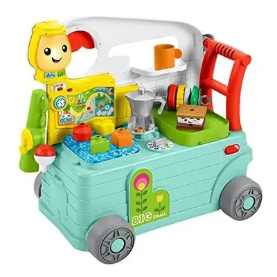 Fisher-Price HCK56?? Laugh &Learn 3-In-1 On-The-Go Camper - UK English Edition, Musical Push-Alo