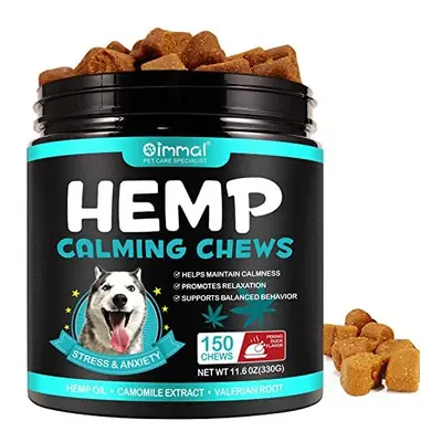 Dog Calming Chews, Hemp Calming Anxiety Relief Treats For Dogs, Reduce Stress, Fear, Separation 