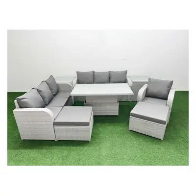 Fimous Seater Poly Rattan Outdoor Garden Furniture Adjustable Lifting Dining or Coffee Table Sof