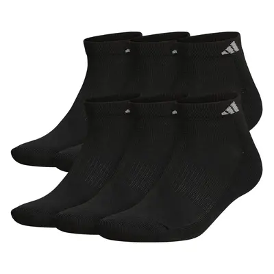 adidas mens Athletic Cushioned (6-pair) Low Cut Sock Black/Aluminum