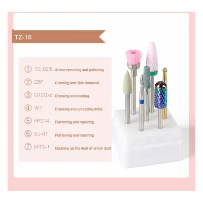 (TZ-10) 7Pcs/Set Nail Art Drill Bits Ceramics Tungsten Steel Gel Removal Acrylic Cuticle Electri