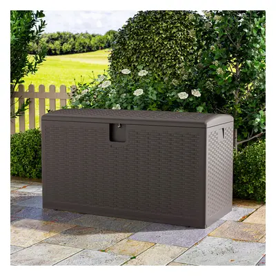 99-Gallon Brown Outdoor Garden Storage Box Deck Box,375L