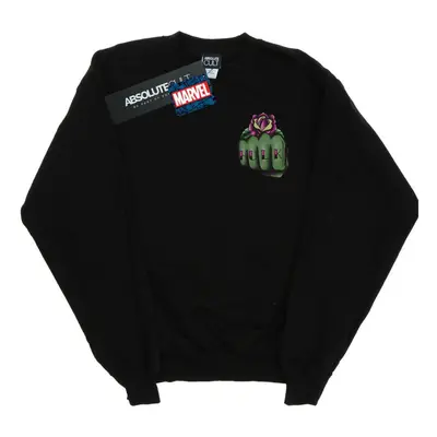 (4XL, Black) Marvel Mens Hulk Tattoo Fist Breast Print Sweatshirt