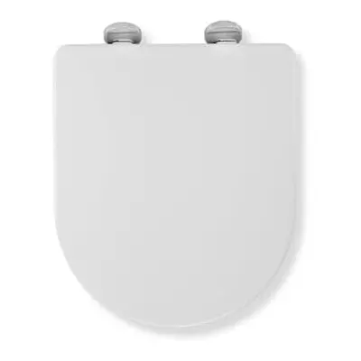 Croydex Eyre D Shaped Soft Close Toilet Seat with Anti Bacterial Thermoset Plastic Flexi-Fix V P