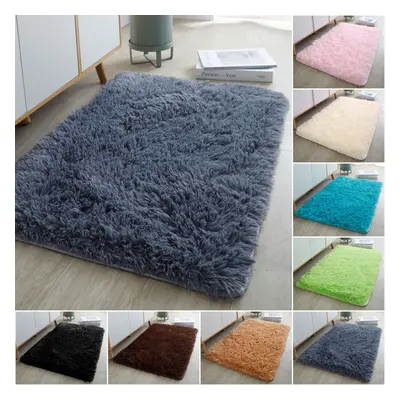 (Beige, X cm) Large Shaggy Fluffy Rugs Anti Slip Soft Carpet for Luxury Floor Area Bedroom Livin