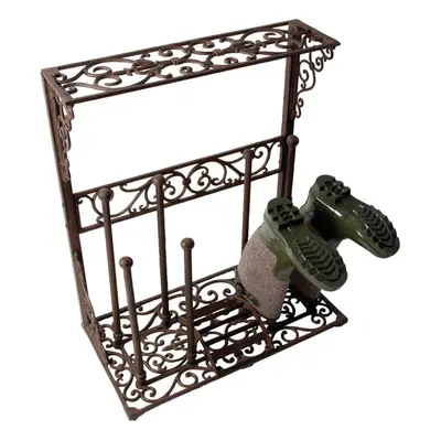 Esschert Design Boot Shoe Rack Storage Stand Organiser Size Cast Iron LH44