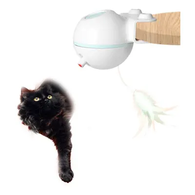 (Green) USB Electric Pet Cat toxick Home Pets Funny Pet Toys with Replacebale Feather