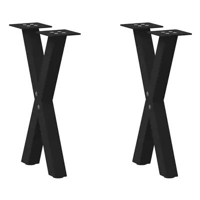 (black, x (42-43) cm (40 mm)/ pcs) vidaXL Dining Table Legs X-Shaped Desk Legs Kitchen Metal Fur