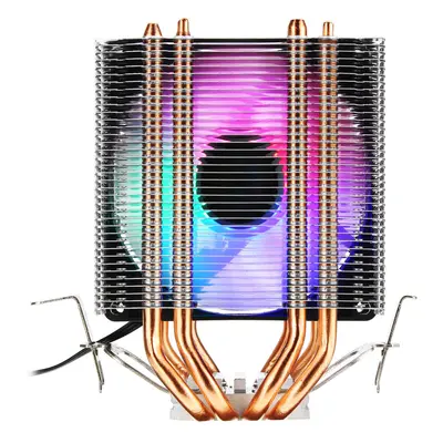 3Pin Four Heat Pipes Colorful Backlit CPU Cooling Fan Cooler Heatsink for Intel AMD