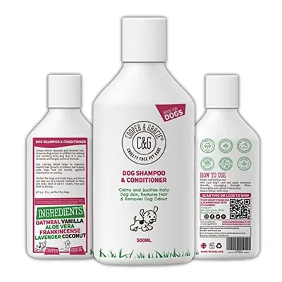 Dog Shampoo & Conditioner 500ML | Anti-Bacterial Anti-Fungal | Calms & Soothes Itchy Dog Skin | 