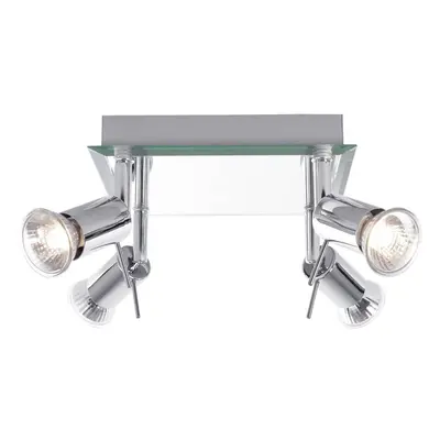 Litecraft Mercury Spotlight Plate Square Mirror Ceiling Arm - Chrome